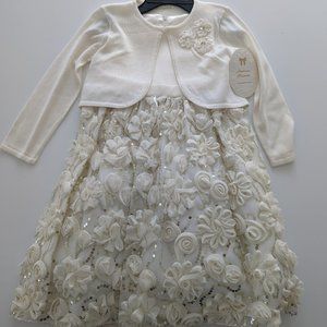 Champagne Gold Dress with Sweater (NWT)